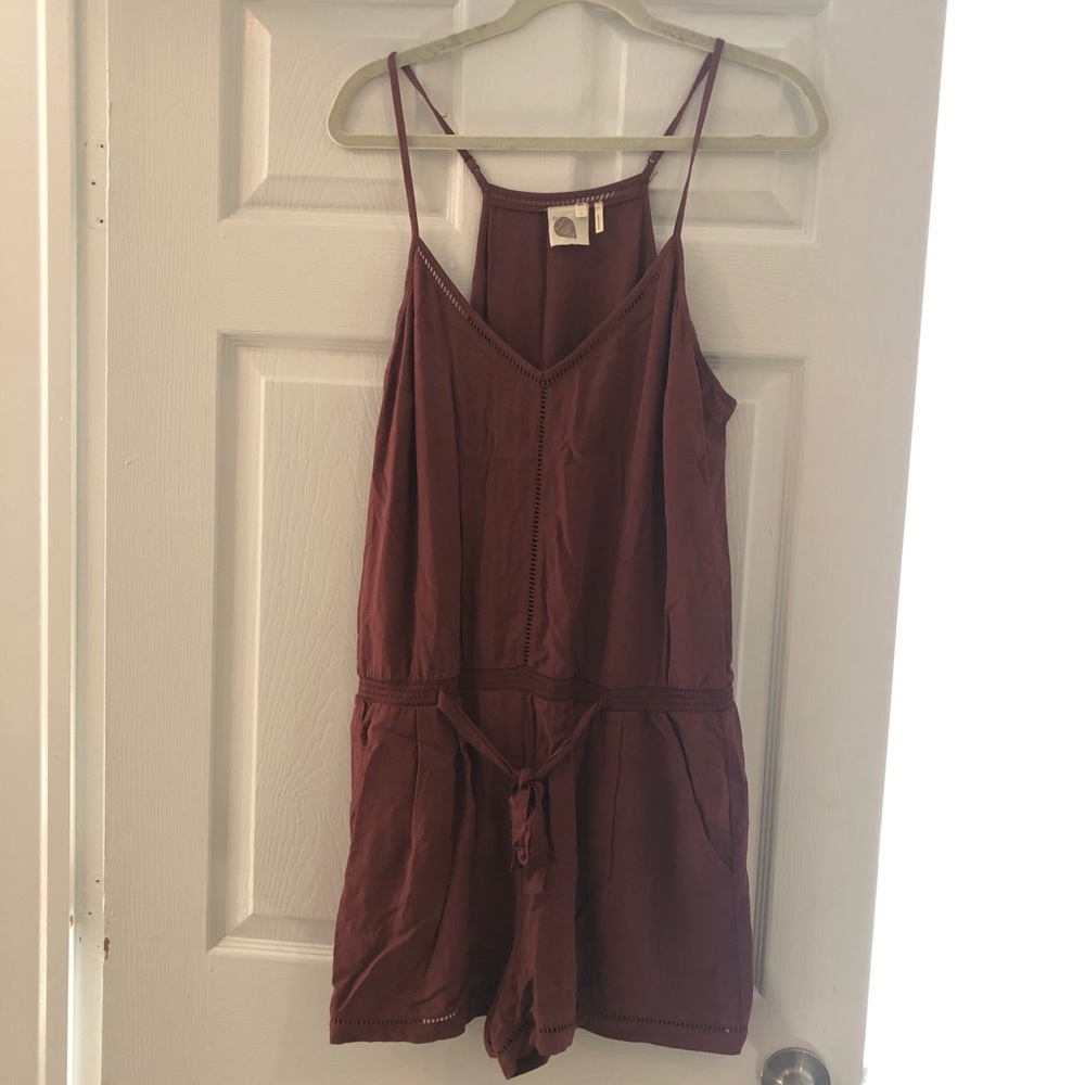 Anthropology maroon romper